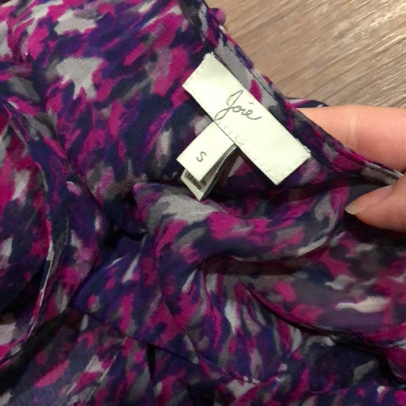Joie Patterned Silk Blouse S - Picture 7 of 8